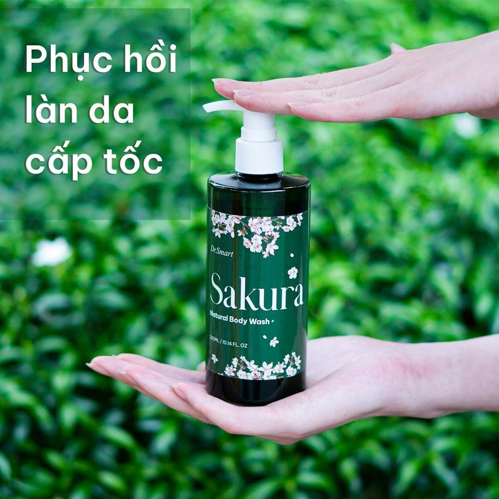 Sữa tắm làm trắng Hàn Quốc Dr.Smart Sakura , dưỡng ẩm hương hoa anh đào300ml