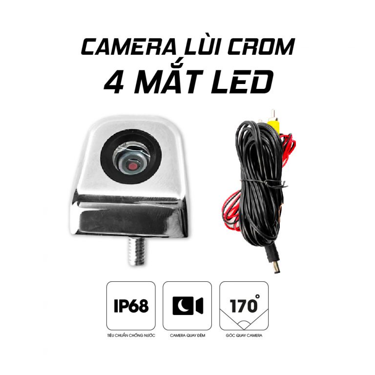 Camera lùi mạ crom 4 mắt hồng ngoại full HD