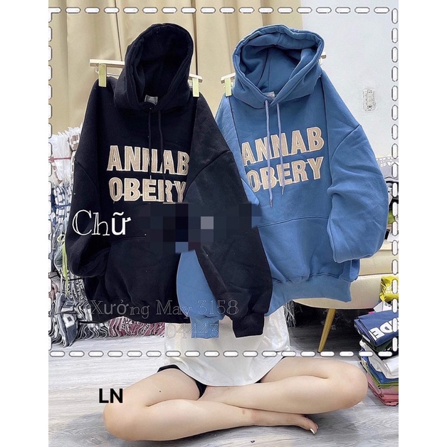 Áo hoodie nỉ cotton ANNAB LN12