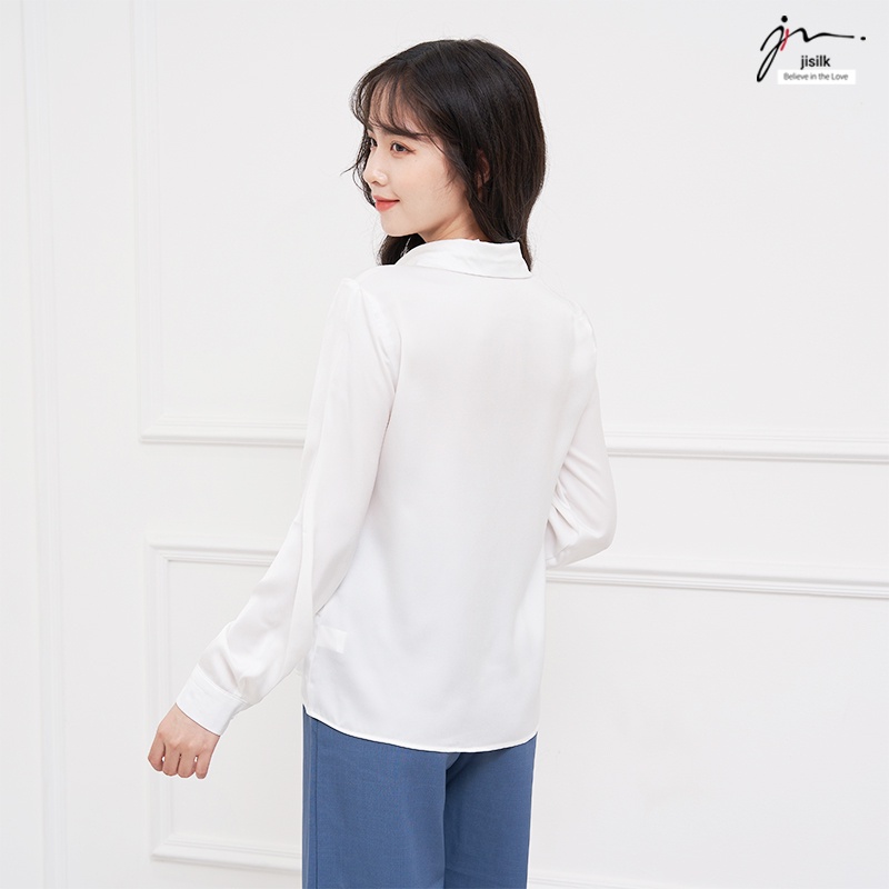 Áo sơ mi nữ công sở jisilk dài tay, áo sơ mi kiểu nữ lụa hàn quốc cao cấp Gerwon L.SM201