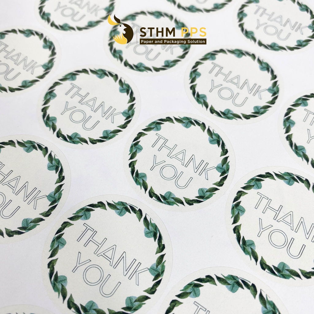 160 miếng sticker Thank you - 4 mẫu - đường kính 3.5cm - Dán đơn hàng, quà tặng -  STHM PPS