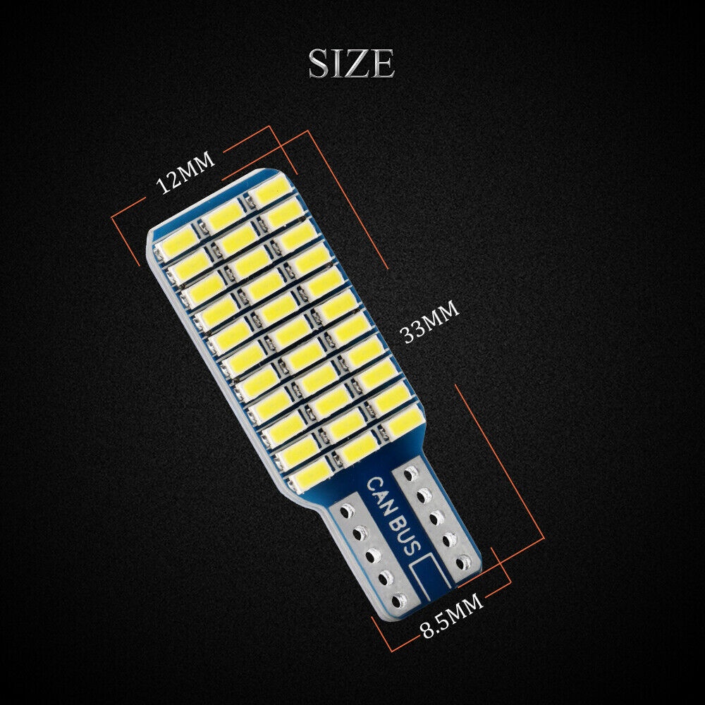 1 Bóng Đèn LED T10 192 194 168 W5W 33 SMD 3014 12V Ánh Sáng Trắng Cho Xe Hơi