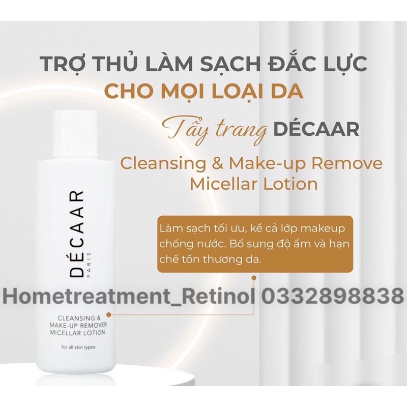 Tẩy trang lợi khuẩn Décaar Cleansing Makeup Remove Micellar Lotion dành cho mọi loại da