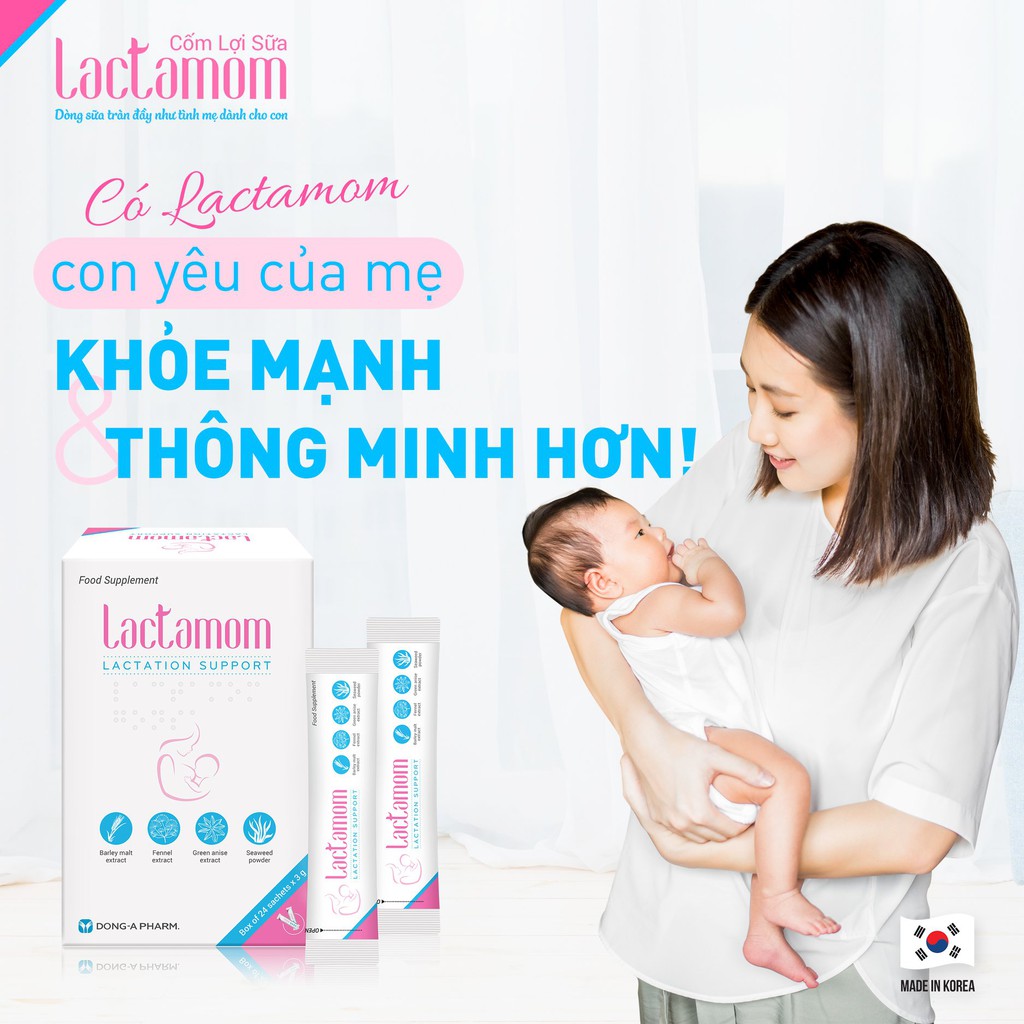 [Date mới nhất] Cốm lợi sữa LACTAMOM (Hộp 24 gói) - Tuôn trào dòng sữa mẹ [lactomom / lactamum / lactomum]