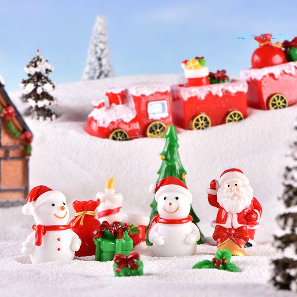 Mô Hình Ông Già Noel / Người Tuyết Mini Bằng Nhựa Resin Trang Trí Cây Thông Giáng Sinh DIY