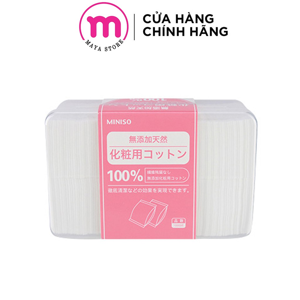 Bông tẩy trang Miniso 1000 miếng của Nhật