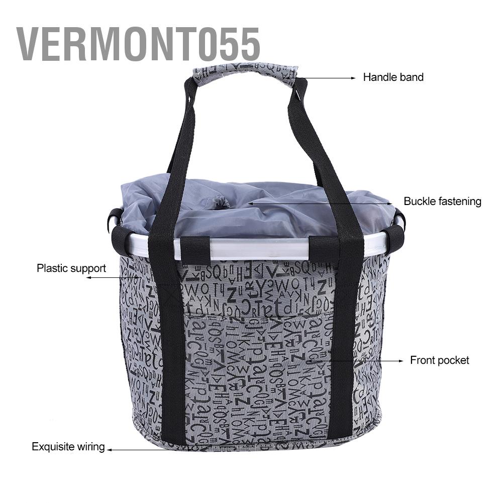 Có thể bán buôn Xe đạp Giỏ Xe đạp Khung phía trước Túi vận chuyển Thanh lưu trữ Túi đựng đồ Gấp Vermont055 Hàng giao ngay