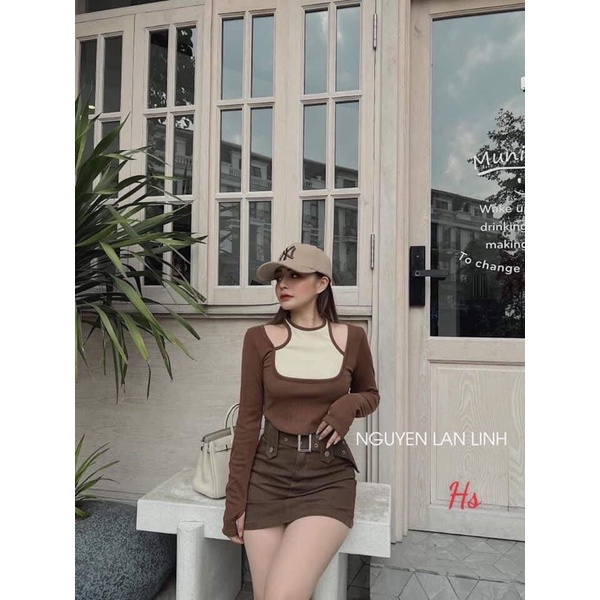 Áo phối khoét vai HSU1