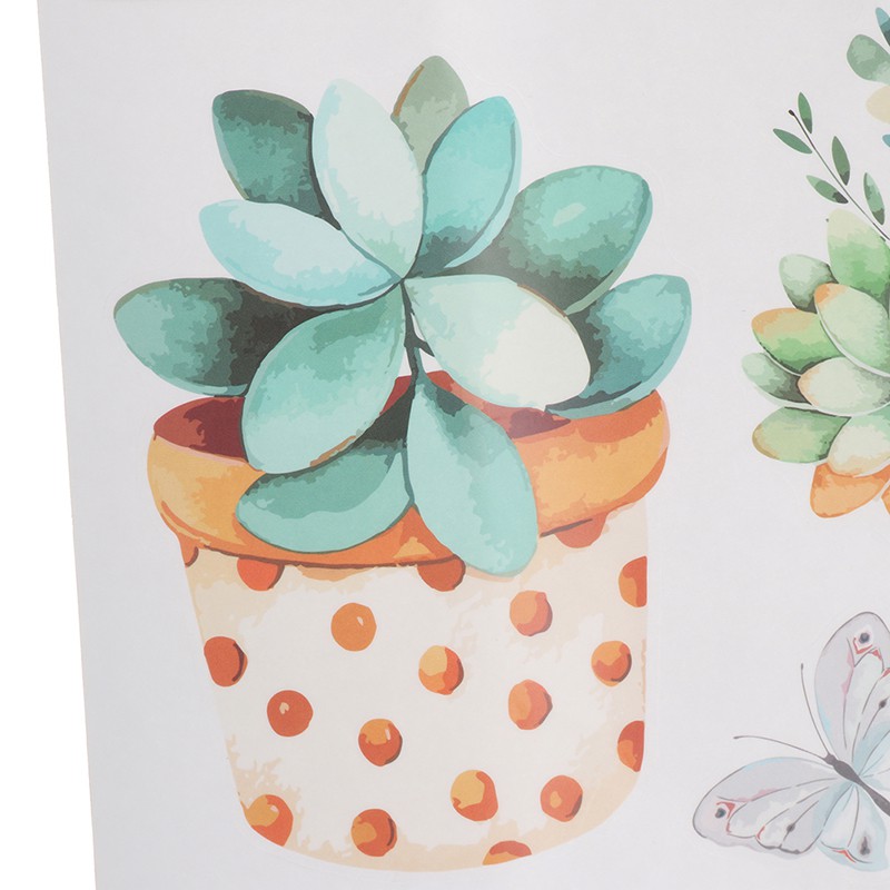 [springeven] Giấy Dán Tường Tự Dính Hình Chậu Xương Rồng Trang Trí Phòng Khách / Phòng Ngủ / Phô
