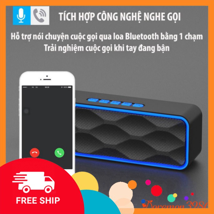 [FREE SHIP] Loa Bluetooth Siêu Trầm, Tích Hợp Loa Kép Cho ÂM Thanh Sống Động, Sắc Nét HOT