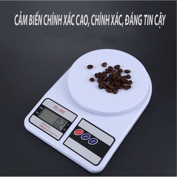 Bộ cân điện tử nhà bếp mini màn hình LCD 5kg, 16.5 x 12.8 x 3.2cm - HVL TEA