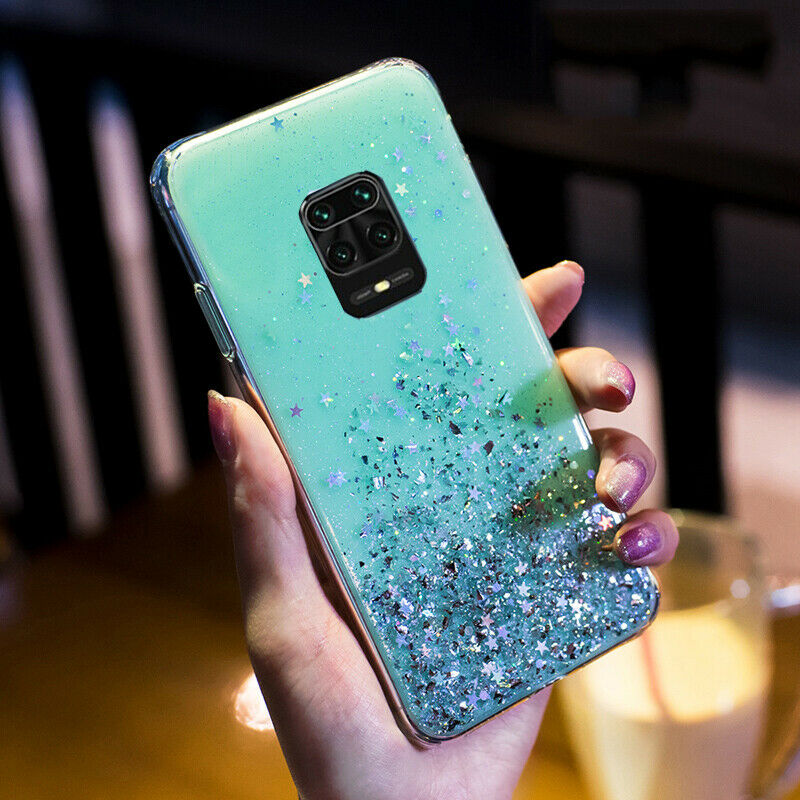 For Xiaomi Redmi Note 9S 9 8 Pro 8T Bling Glitter Shockproof Soft Silicone Clear TPU Case Cover