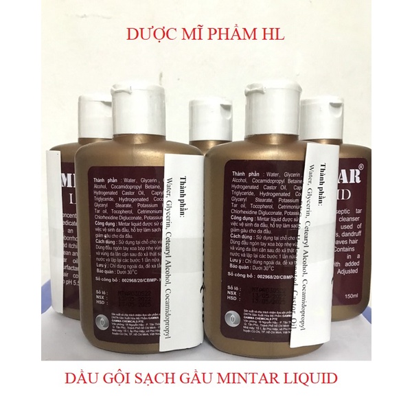 Dầu gội Mintar Liquid hết ngứa sạch gàu vảy nến, dầu gội sạch gàu giá rẻ - chai 150ml