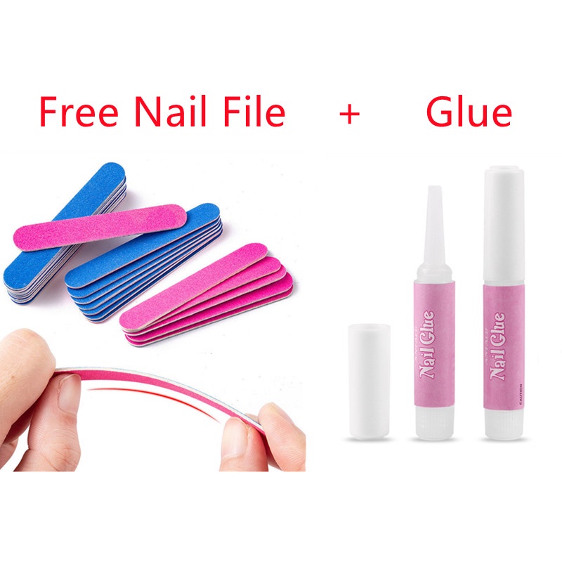 Bộ 24 Móng Chân Giả Màu Trơn Dễ Thương Cho Nữ