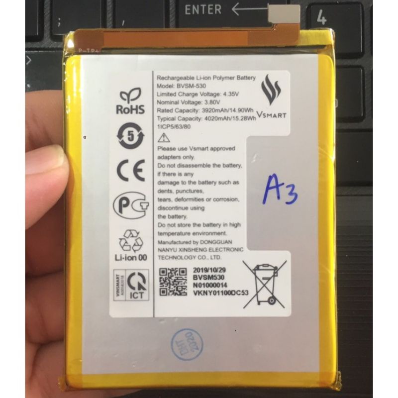 Pin điện thoại Vsmart Active 3 / BVSM 530 bảo hành 6 tháng.
