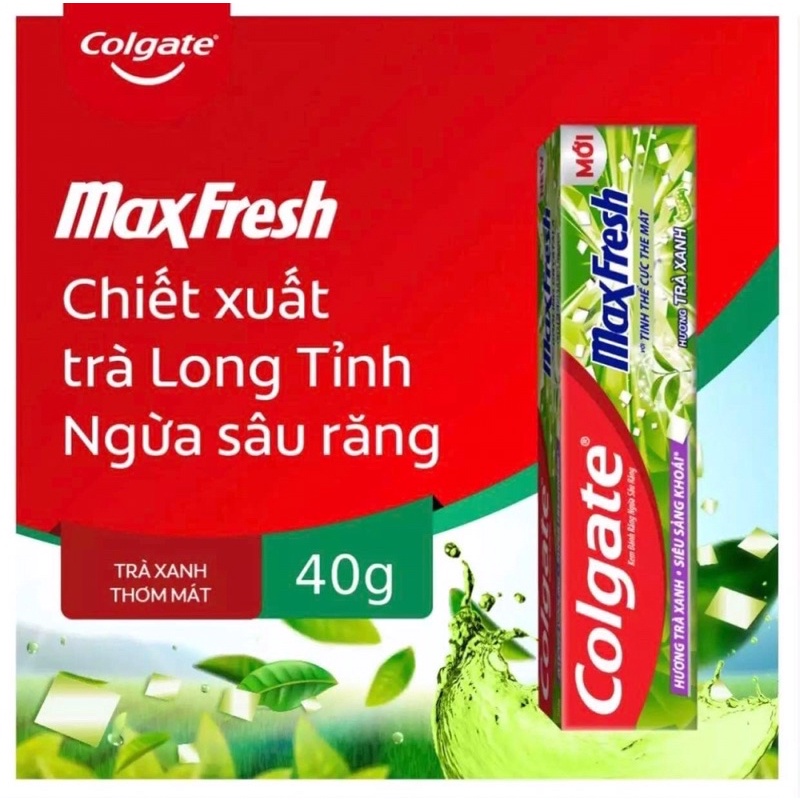 [Date 03.2023] eeKem đánh răng Colgate giảm chảy máu nướu Total than hoạt tính,Colgate Maxfresh trà xanh 40G
