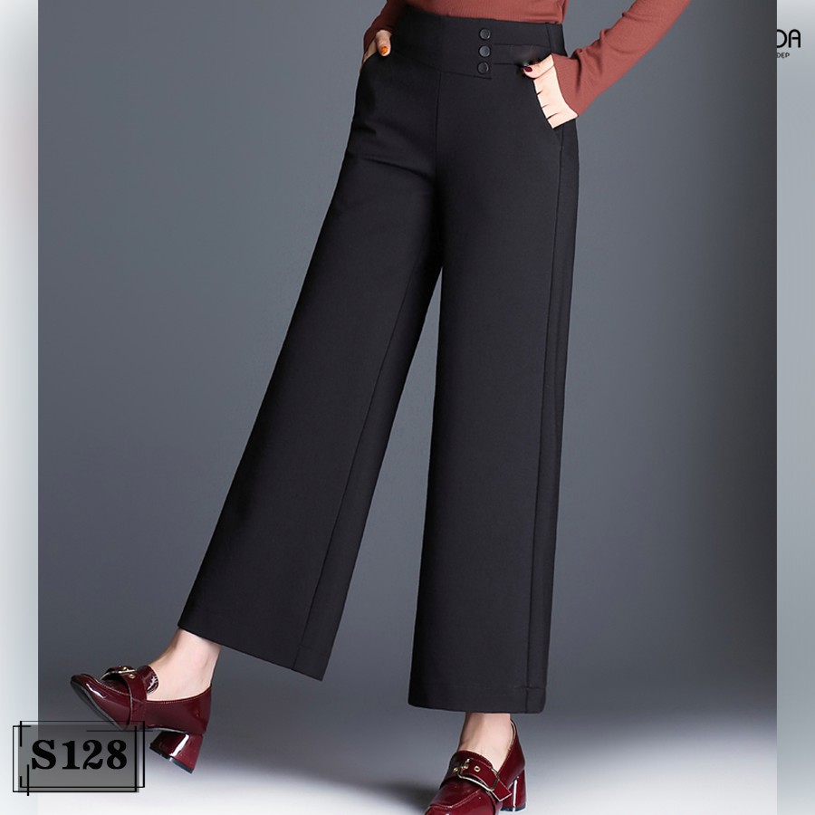 Quần Culottes Tuyết Thun Tôn Dáng Ống Suông Thiều Hoa S128