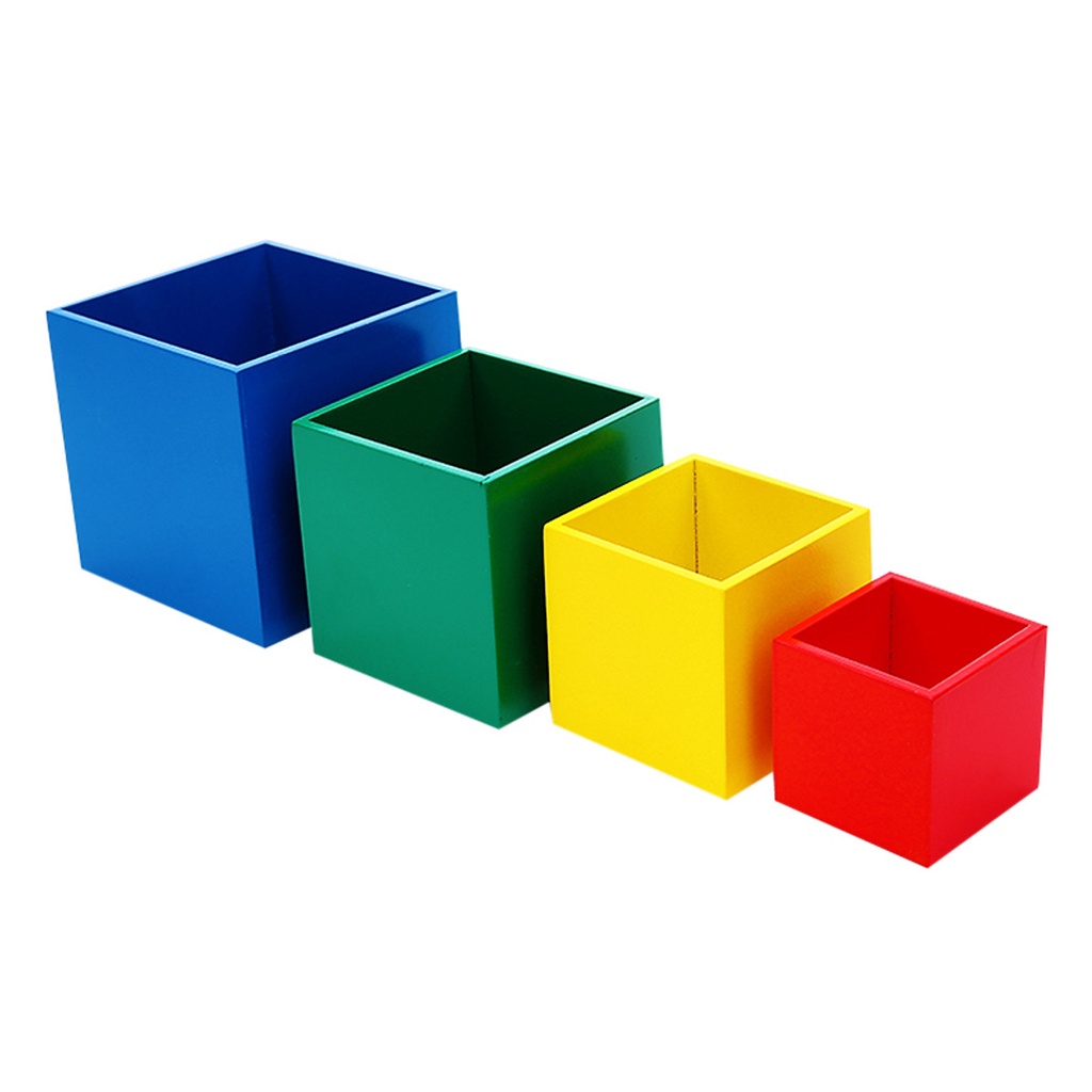 Đồ chơi lồng hộp vuông 4 tầng gỗ cao cấp, đồ chơi xếp chồng lồng hộp thông minh tiêu chuẩn, đồ chơi thông minh cho bé