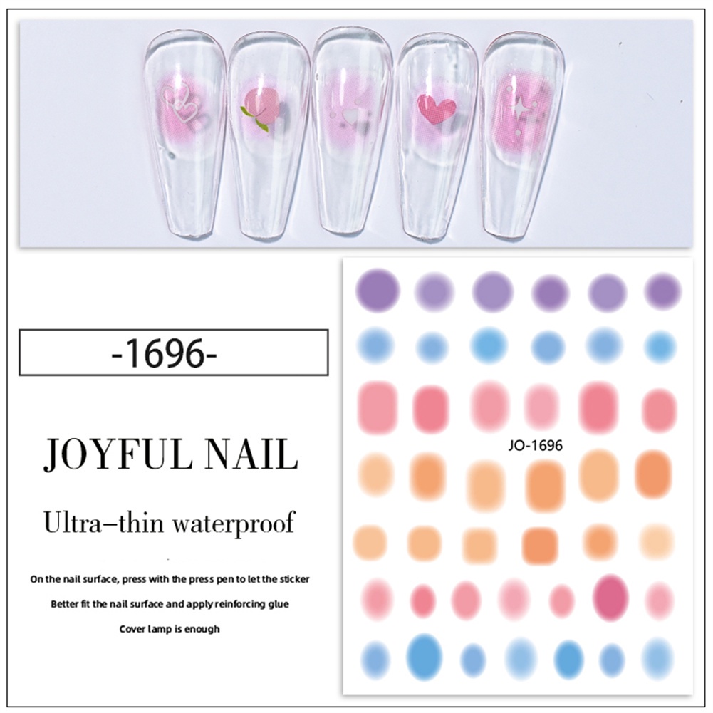 Miếng Dán Móng Tay Chống Nhòe 6 Phong Cách Gradient