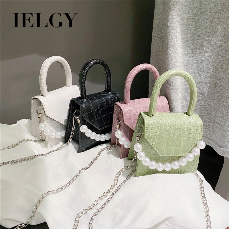Túi đeo chéo IELGY họa tiết da vân cá sấu phong cách thời trang thanh lịch cho nữ