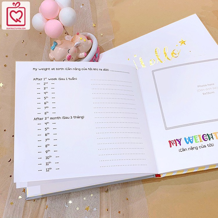 Sổ nhật ký cho bé Hello Baby - Lưu giữ những khoảnh khắc đầu đời đáng nhớ