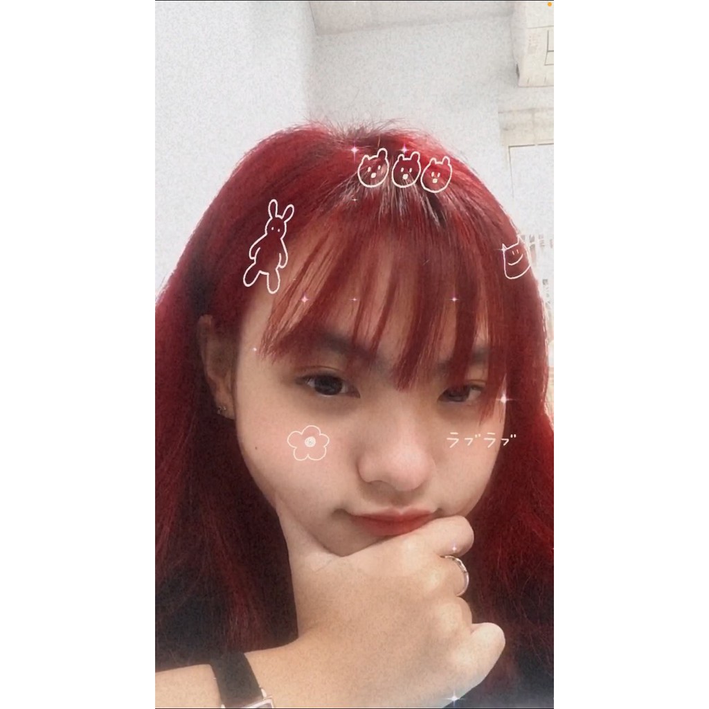 Thuốc nhuộm tóc màu đỏ fire kèm oxy và gang tay- Tẩy tóc/nâng tone