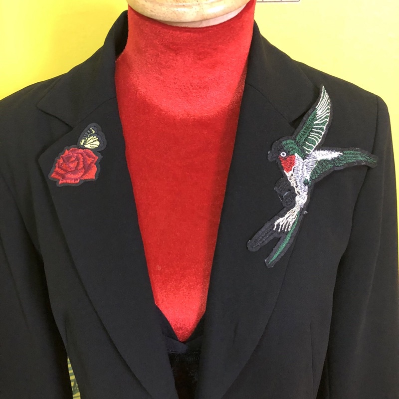 Áo khoác vest blazer đen hình thêu hàng si 2hand