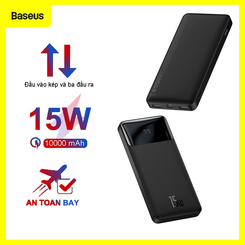 Sạc Dự Phòng Không Dây Baseus 15W 10000mAh PD 15W Cho IOS 12 Pro Samsung