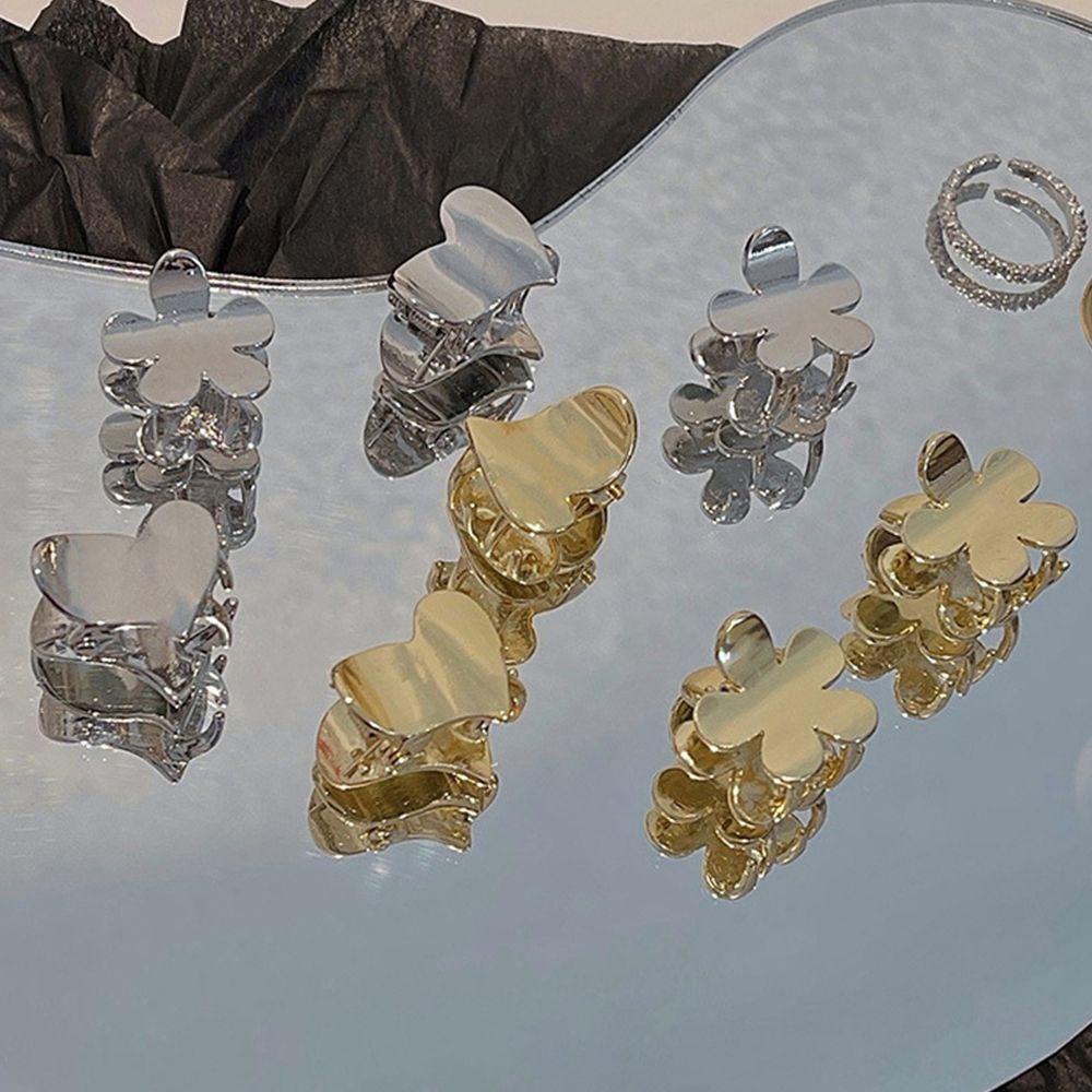 EXPEN Kẹp Tóc Kim Loại Hình Hoa Trái Tim Màu Trơn Thời Trang Hàn Quốc Cho Nữ