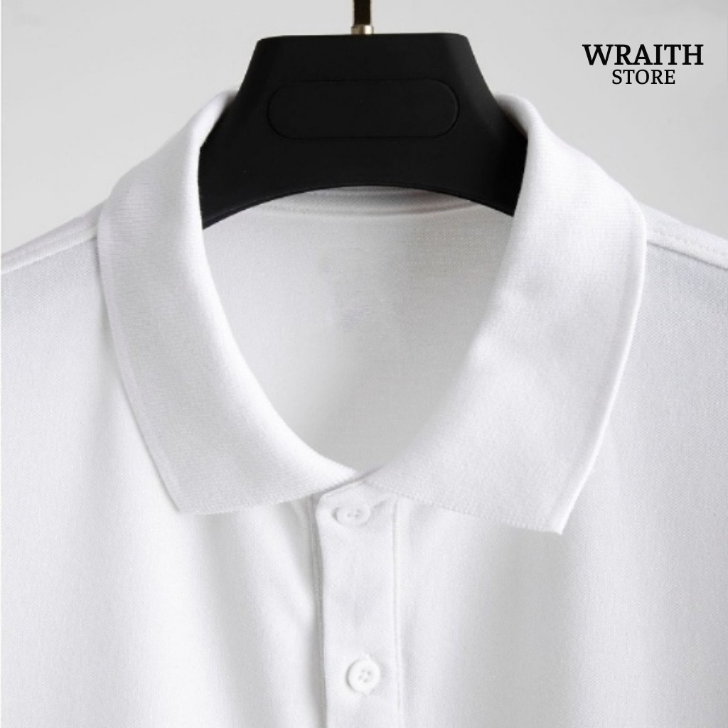 Áo polo trơn nam Wraith họa tiết HanoiCapital chất thoáng khí thoải mái vải cotton trơn BASIC.
