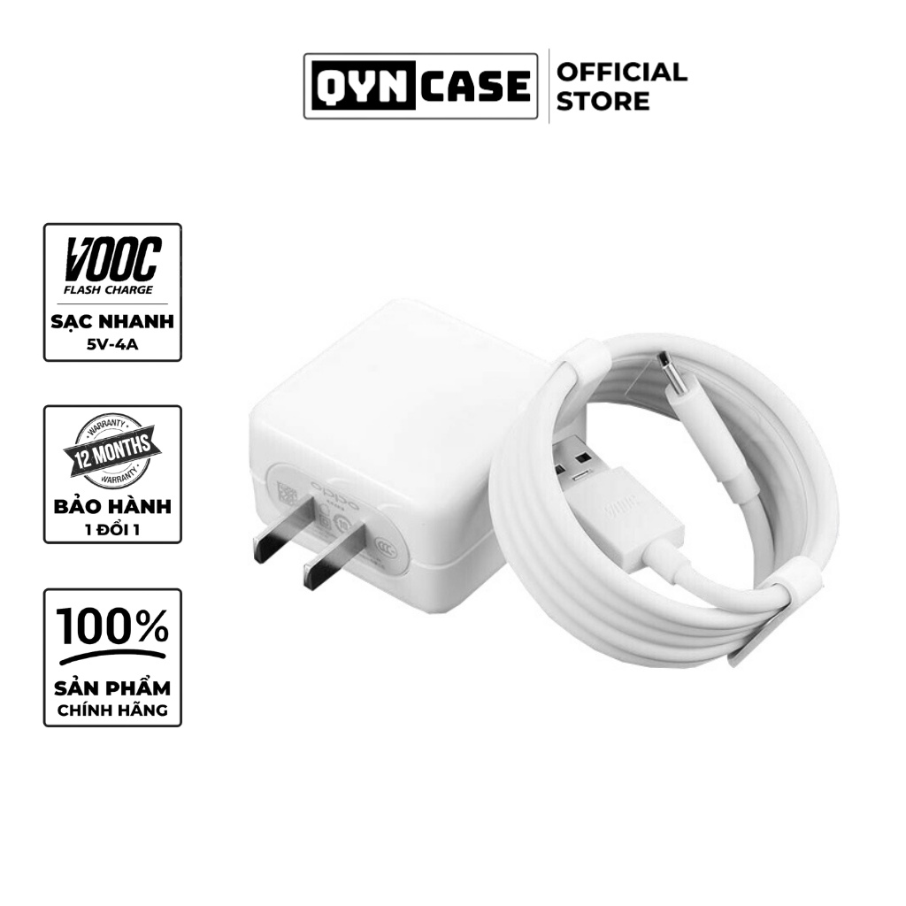 Bộ Sạc Nhanh VOOC 3.0 5V-4A Dành Cho Các Dòng Điện Thoại OPPO/REALME USB To Micro/TypeC - Bảo Hành 12 Tháng 1 Đổi 1