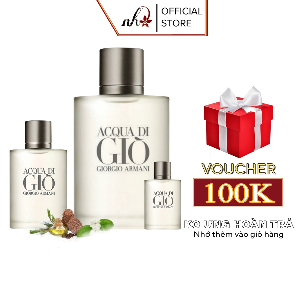 Nước hoa nam Giorgio Armani Acqua Di Gio Pour Homme For Men 100ml chính hãng authentic thơm lâu quyến rũ giò trắng full