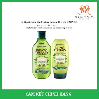 Gội xả garnier botanic therapy tea tree – siêu kiềm dầu, trị gàu