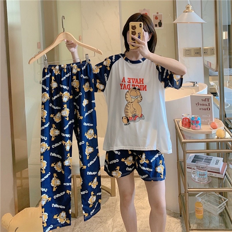 [SHOP UY TÍN]-[RẺ VÔ ĐỊCH] BỘ PIJAMA TAY NGẮN QUẦN SUÔNG THUN HOẠ TIẾT SIÊU XINH | BigBuy360 - bigbuy360.vn