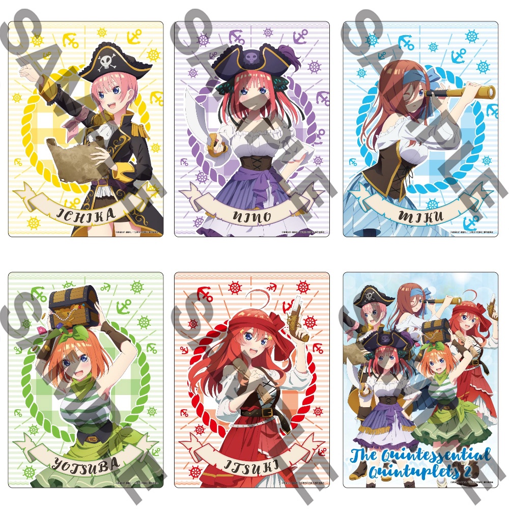 Ảnh card bo góc in hình Gotoubun No Hanayome CƯỚP BIỂN ver Nhà Có 5 Nàng Dâu thẻ bo viền 5*8cm suu tầm