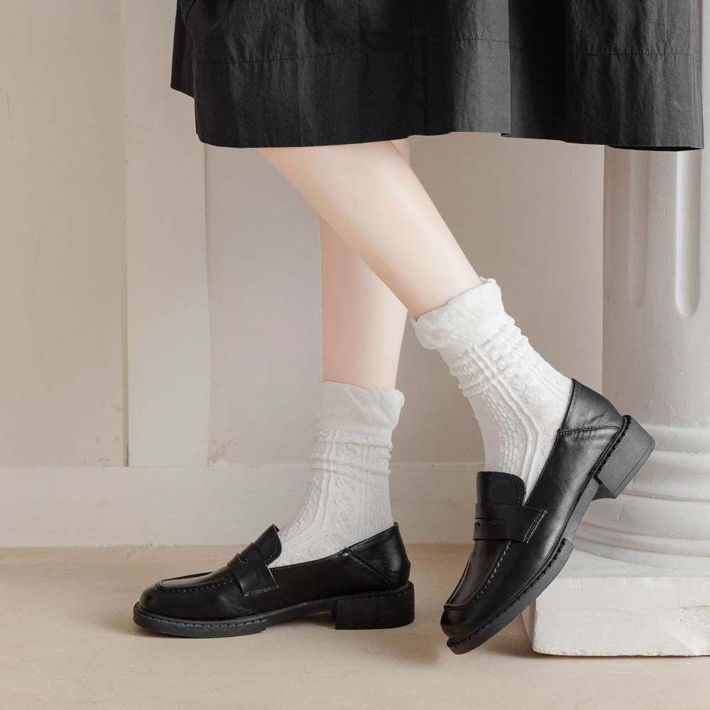 Tất Cotton Phối Ren Xoắn Phong Cách Lolita Hàn Quốc Cho Nữ