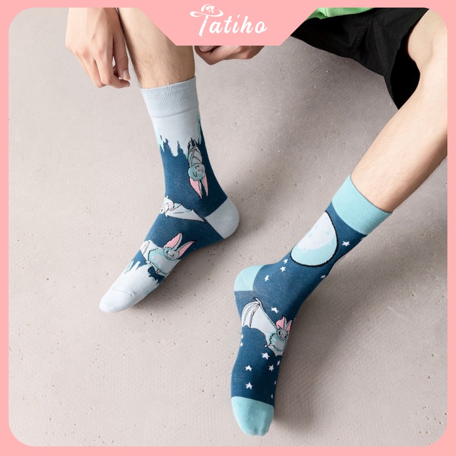 [Hàng Xịn, Giá Tốt] Vớ Tất Nam Nữ Unisex Cổ Cao Cotton Họa Tiết Sắc Màu Rực Rỡ Phong Cách Cá Tính - Mã TV009