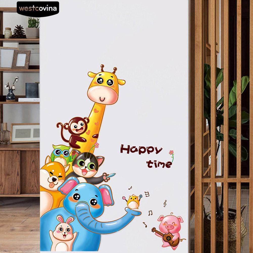 Sticker dán tường họa tiết hình con hươu cao cổ