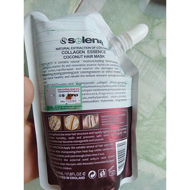 Dầu hấp tóc phục hồi hư tổn Dừa Selena organic giúp tóc mềm mượt 500ml | BigBuy360 - bigbuy360.vn