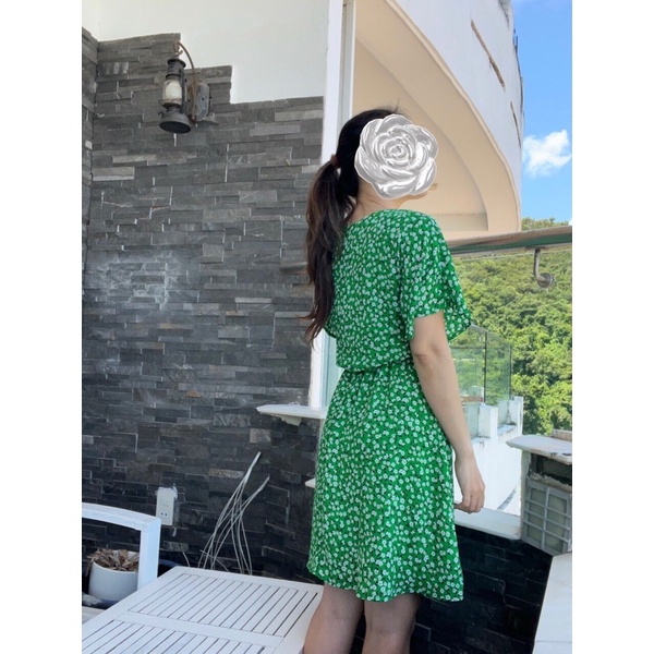 Đầm voan xoè hoa nhí tay ngắn Sienna sky-hàng xuất