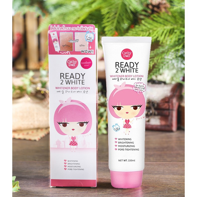 Kem Dưỡng Trắng Da Và Make Up Body Ready 2 White CATHY DOLL , Thái Lan Chính Hãng 150ml-Tặng Gương cute | BigBuy360 - bigbuy360.vn