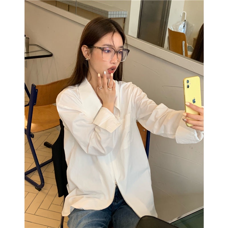 Jiashucheng Áo Sơ Mi Tay Dài Phong Cách Hàn Quốc Cao Cấp Thời Trang Thu Đông Hàng Mới Dành Cho Bạn Nữ