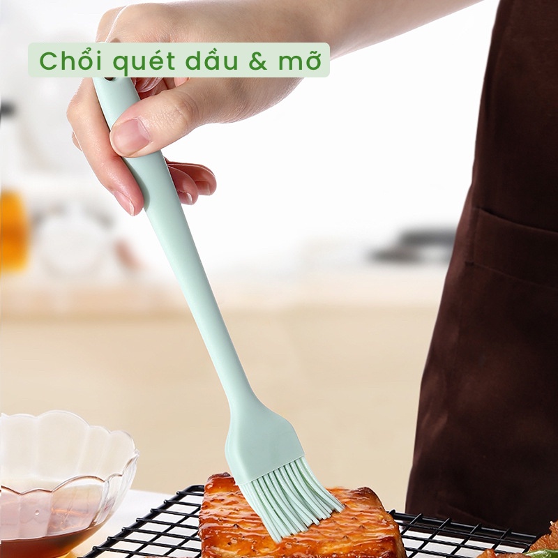SET Chổi quét dầu - phớt dầu, phết mỡ, quét mặt bánh, cây đảo bột - gia vị