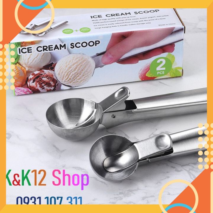 Muổng múc kem đa năng. Dụng cụ múc trái cây bằng inox .