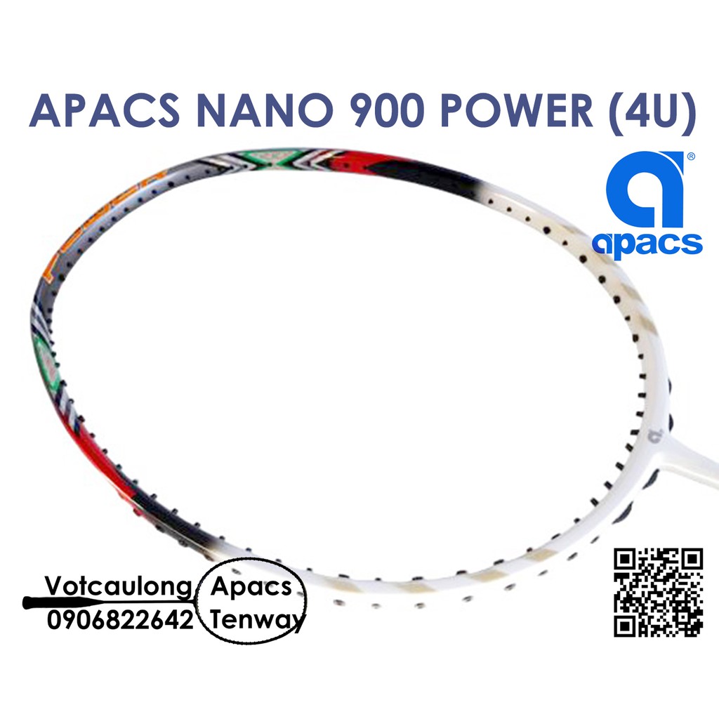 Vợt cầu lông Apacs Nano 900 Power - 4U Trắng | Vợt chính hãng, đánh phong trào