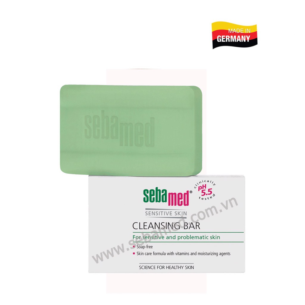 Xà Phòng, Xà Bông KHÁNG KHUẨN SEBAMED pH5.5 - ĐỨC, dành cho da nhạy cảm, khô, da cơ địa 50GR/100G SEBAMED CLEANSING BAR