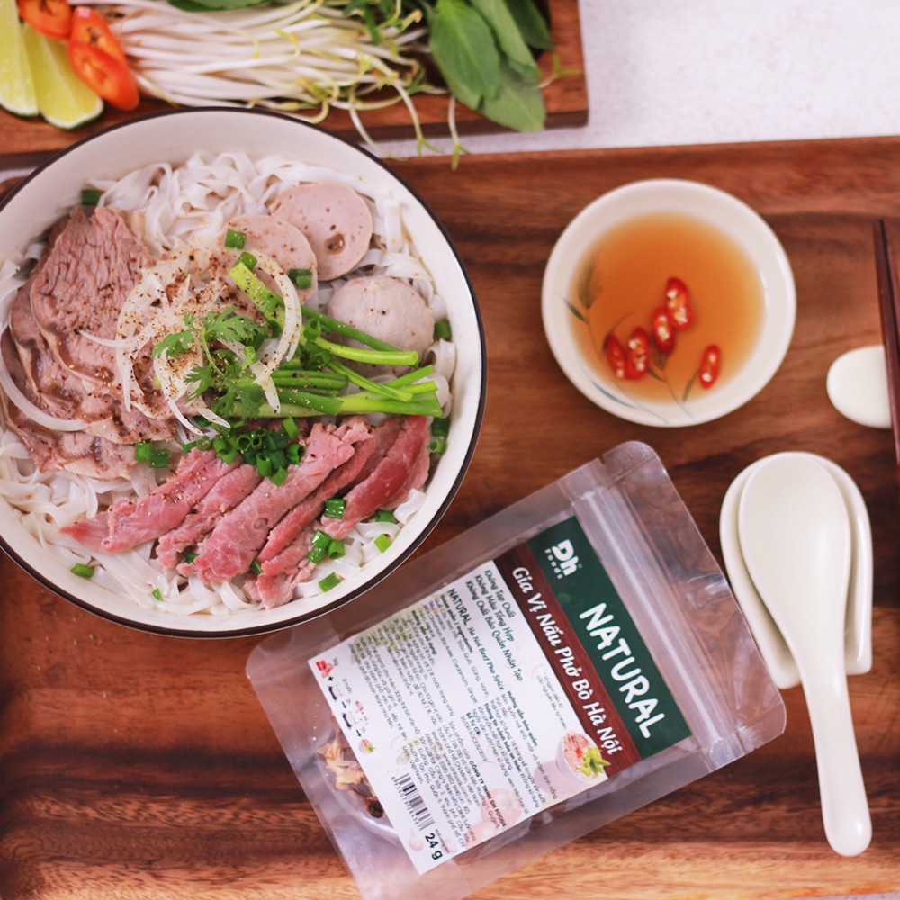 ( COMBO 3 GÓI) NATURAL Gia Vị Nấu Phở Bò Hà Nội 24gr Dh Foods thành phần hoàn toàn tự nhiên tạo lên món phở bò đậm đà