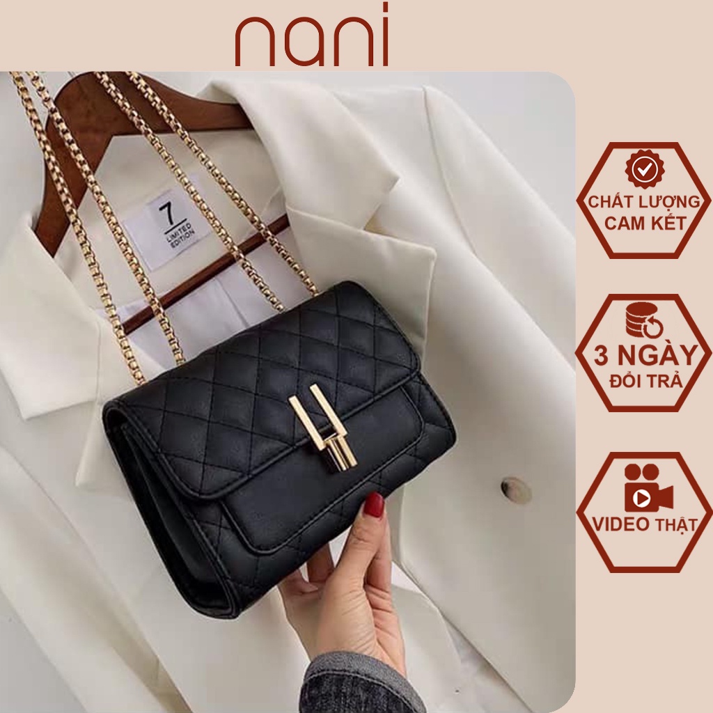 Túi đeo chéo nữ công sở đeo vai có dây xích và khóa Y, Hà túi HT30