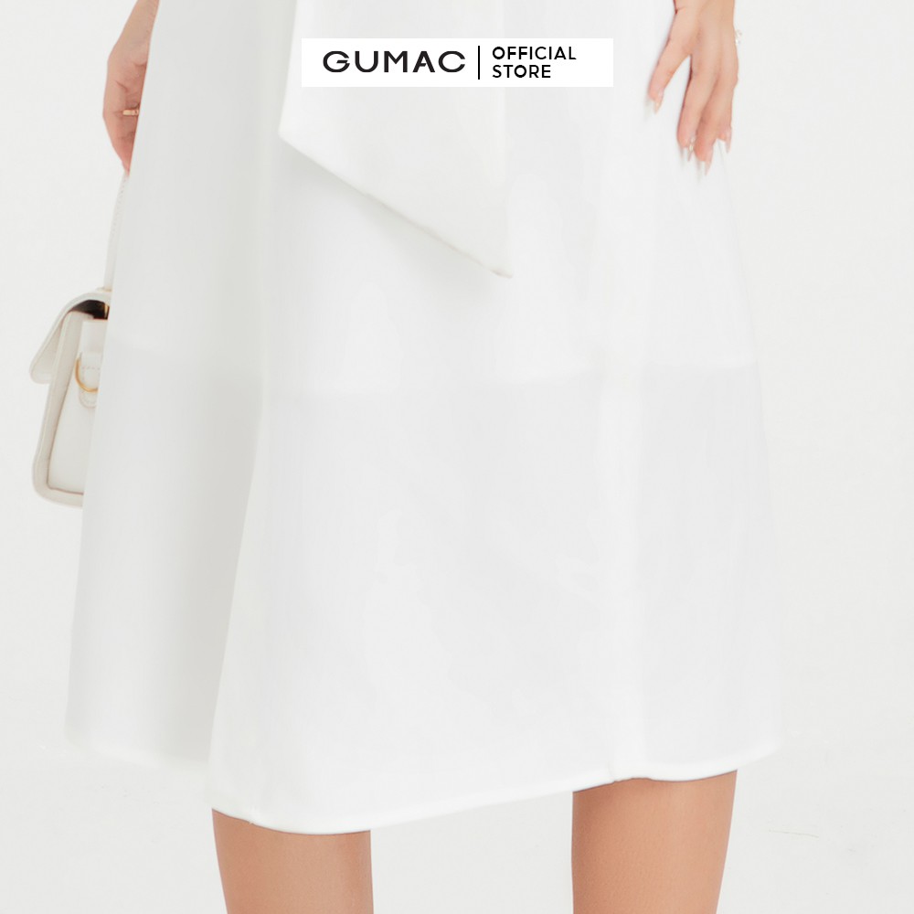[Mã MABR07062 giảm 8% tối đa 50K đơn từ 249K] Đầm ôm nữ cúp ngực dây cổ GUMAC màu trắng ôm body quyến rũ DB472 | BigBuy360 - bigbuy360.vn