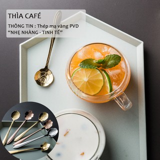 Thìa uống trà cà phê, Muỗng ăn tráng miệng bằng thép không gỉ chất lượng cao Sakura Nhật ( set 5 chiếc )